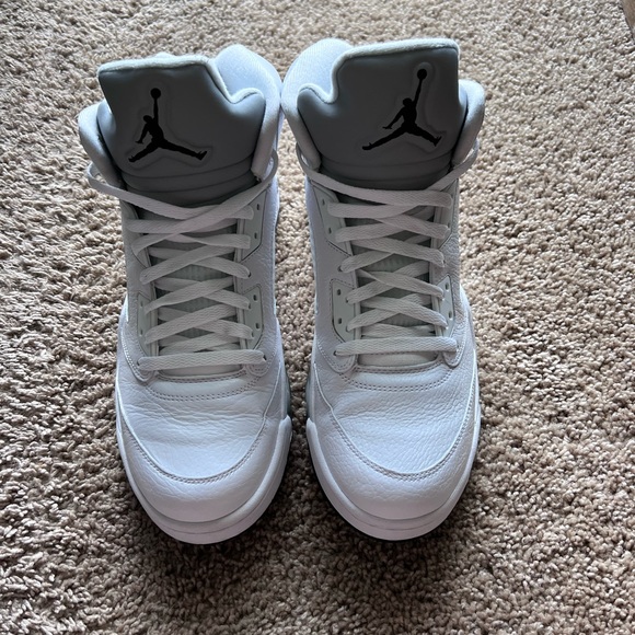 White Air Jordan 5s White metallic Lighting. Size 12, sealed in plastic bagging - Picture 2 of 5